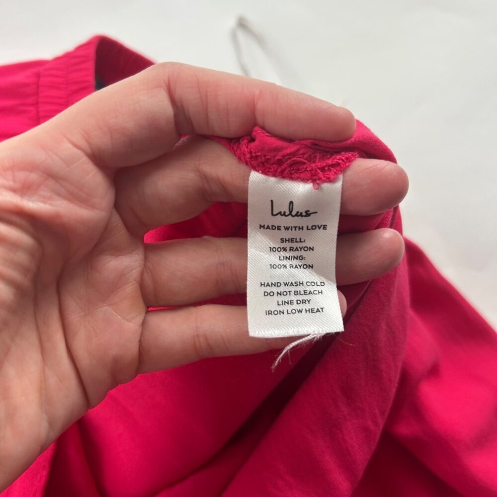 Lulu's Hot Pink High Rise Ultra Wide Cropped Pant S - Picture 5 of 8